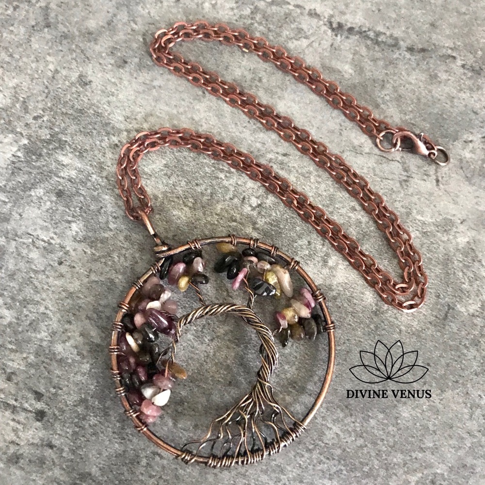 Tourmaline Tree of Life Necklace - Picture 3 of 8